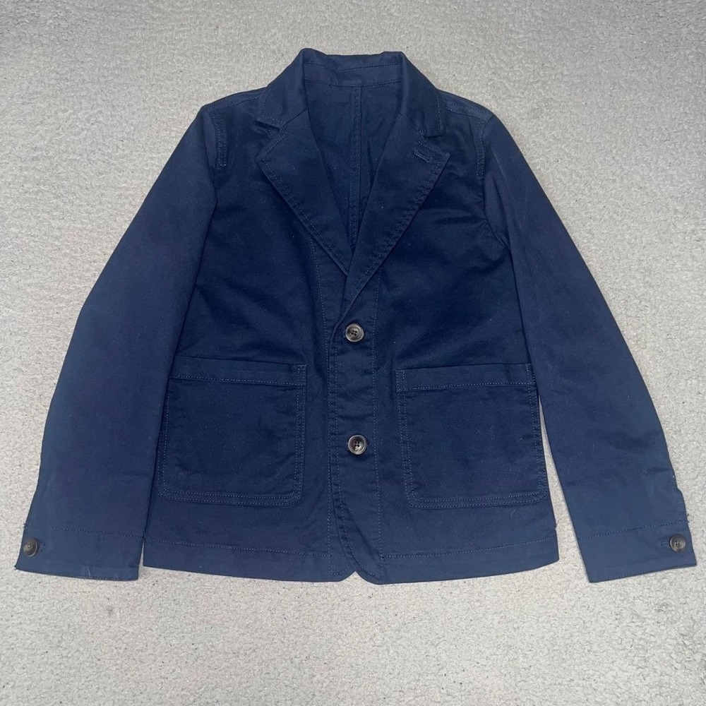 Gap Kids Blazer Youth Sz M Navy Blue Comfort Stretch Hidden Pocket Jacket Coat